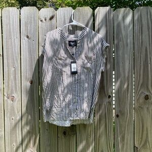 Rails Checkered Short Sleeve Blouse